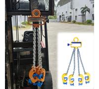 Elevatori a rulli a catena per gru elevatori, Pinza di sollevamento for fusti con gancio presa da 2/4, capacità carico 1 a 2 tonnellate, for paranco e carrello elevatore(4 Grab Hook)