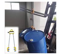 Elevatori a rulli a catena per gru elevatori, Pinza di sollevamento for fusti con gancio presa da 2/4, capacità carico 1 a 2 tonnellate, for paranco e carrello elevatore(2 Grab Hook)