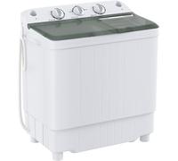 Elevon Lavatrice portatile a doppia vasca, capacità 4,5 kg, (3,5 kg) e centrifuga (1 kg), mini lavatrice compatta per casa, appartamento, campeggio, camper e dormitori, nero/bianco