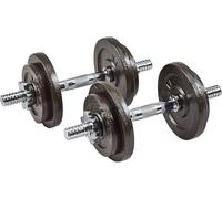 Elevon Set di manubri regolabili, 18,1 kg, in ghisa, con manici sagomati, include connettore per la conversione del bilanciere, salvaspazio per la palestra domestica