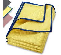 ELEXACLEAN Panno per vetri senza aloni, panno microfibra premium (3 pezzi, 60x40 cm, giallo) lavavetri panno auto per interni ed esterni