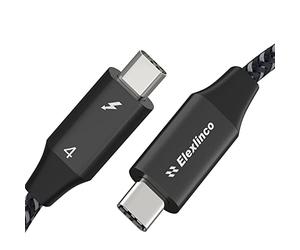 Elexlinco Thunderbolt 4 Cavo Lungo 2M, Supporta Fino a 8K Display / 40Gbps Trasferimento Dati, 100W USB-C Cavo di Ricarica USB-C, Compatibile con MacBook, Studio Display, iPad Pro, Hub, Dock