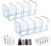 Elezeal 2 portariviste in acrilico trasparente, organizer da scrivania, organizer spesso per raccoglitori di bottiglie, organizer per coperchio della cucina, divisore per borse e pochette