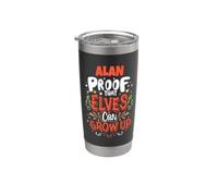 Elf Alan Funny ChristmasAlan Nome Personalizzato Bicchiere termico in acciaio inox doppia parete