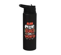 Elf Alan Funny ChristmasAlan Nome Personalizzato Stainless Steel Insulated Water Bottle