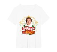 Elf Buddy Sorridente è Il Mio Natale Preferito Maglietta, Donna Plus-Size, Bianco, 2X