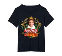 Elf Buddy Sorridente è Il Mio Natale Preferito Maglietta, Donna Plus-Size, Nero, 2X