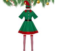 Elf Costume - Elf Christmas Fancy Dress | Santa's Helper Cosplay | Family Outfit Men Women Boys Girls Christmas Carnival Costume Holiday Christmas Suit for Adults Kids Cosplay Costumes