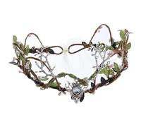 Elf Crown for Women Average Size Alloy Fairy Crown with Antler, Leaf, Rattan & Crystal Elegant Tiara for Wedding Cosplay Costume Halloween Party Leaf