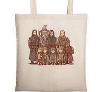 Elf Man Nano Mago Personaggi Viaggio epico Carino Arte Naturale Ecologico Cotone Tote Bag Beige