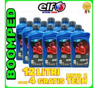 ELF OLIO MISCELA 12 LT MOTO 2 TECH SINTETICO 2T MOTO SCOOTER CICLOMOTORE 12ET01