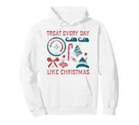 Elf Treat Every Day Like Natale Felpa con Cappuccio