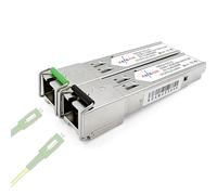 Elfcam - 1 Pair 10Gbps SFP+ BIDI Modulo di Transceiver a Fibra Ottica SC Porte Simplex Monomodale, Supporto per 10Gb/2,5Gb/1,25Gb, Compatibile con Cisco, Mikrotik, D-Link e Open Switch, 20KM DDM