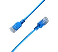 Elfcam® - 10m Ethernet Cat 6A Ultra Slim 10Gbps 32AWG UTP OD2,8mm 500MHz, 10Gb Thin RJ45 Cat 6A Patch Cord per LAN, Router, Modem, Xb Laptop e Server, Blu, 10 Metri