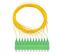Elfcam® - 12 Pezzi Pigtail Fibra Ottica Monomodale OS2 SC/APC 9/125µm, Giallo
