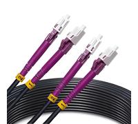 Elfcam - 120m Cavo in Fibra Ottica OM4 LC/UPC a LC/UPC Duplex Multimode 50/125um ODM 5.0mm, Adatto per Installazioni Esterne e Interne, 120 Metri