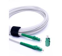 Elfcam® - 15m Cavo in Fibra Ottica LC/APC a LC/APC Simplex Monomodale 3,0mm Bianco, Consegna con Accoppiatore per Prolunga Fibra Ottica,15 Metri