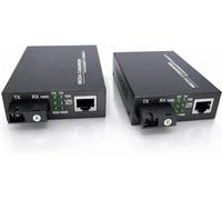Elfcam - 2 convertitori Gigabit Ethernet in fibra Ethernet, convertitore multimediale con moduli SFP inclusi, 1 porta RJ45 + 1 porta fibra SC monomodale, trasmissione fino a 20 km