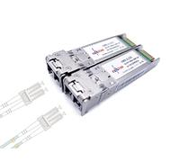 Elfcam® - 2 Pezzi 10G SFP+ Modulo, Connettori Fibra Ottica LC/UPC Multimode Duplex 50/125um,10Gbase-SR: 850nm DDM 300M