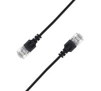 Elfcam® - 20m Ethernet Cat 6A Ultra Slim 10Gbps 32AWG UTP OD2,8mm 500MHz, 10Gb Thin RJ45 Cat 6A Patch Cord per LAN, Router, Modem, Xb Laptop e Server, Nero, 20 Metri