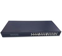 Elfcam® - 24 porte PoE Ethernet Switch con 2 porte Uplink Gigabit Ethernet 10/100/1000Mbps, Plug & Play Non gestito, metallo robusto (24 porte PoE)