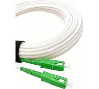 Elfcam - 25m Cavo Fibra Ottica SC/APC per SC/APC Simplex Monomodale 9/125μm LSZH, Bianco per TIM, Vodafone, WindTre, Fastweb, Iliad