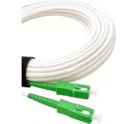 Elfcam - 40m Cavo Fibra Ottica SC/APC per SC/APC Simplex Monomodale 9/125μm LSZH, Compatibile con Fibra FTTH, Bianco,(40M)