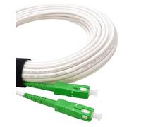 Elfcam - 50m Cavo Fibra Ottica SC/APC per SC/APC Simplex Monomodale 9/125μm LSZH, Compatibile con Fibra FTTH, Bianco, 50M