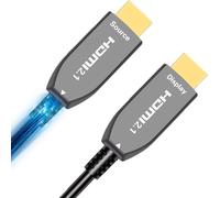 Elfcam-8K Cavo HDMI a Fibra Ottica -1M 48 Gb/s eARC VRR-Ultra Alta Definizione per Cinema&Gaming-Chip Tedesco Silan+Laser V26, Fibra Resistente alle Piegature-Compatibile con PS5, Xbox, PC e TV 8K