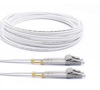 Elfcam® - Cavo a fibra ottica (Jarretiere Optique) LC/UPC a LC/UPC OM3 Multimode Duplex 50/125um LSZH, Couleur Blanc (0.5M)