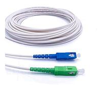 Elfcam® - Cavo di prolunga in fibra ottica ( Freebox ) - Giarrettiera Simplex Monomodale SC-APC a SC-UPC - Schermatura e connettore rinforzato, perdita molto affidabile - Bianco, 70 m