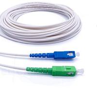 Elfcam® - Cavo di prolunga in fibra ottica ( Freebox ) - Giarrettiera Simplex Monomodale SC-APC a SC-UPC - Schermatura e connettore rinforzato, perdita molto affidabile - Bianco, 200 m