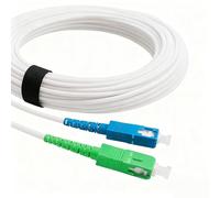 Elfcam® - Cavo di prolunga in fibra ottica ( Freebox ) - Giarrettiera Simplex Monomodale SC-APC a SC-UPC - Schermatura e connettore rinforzato, perdita molto affidabile - Bianco, 40 m