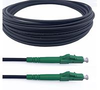 Elfcam® - Cavo Fibra Ottica con Armatura in Acciaio Corrugato LC/APC per LC/APC Simplex Monomodale, OS2 9/125µm, Nero (30M)