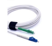 Elfcam® - Cavo Fibra Ottica LC/APC per LC/UPC Simplex Monomodale, OS2 9/125µm, Bianco (15M)