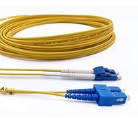 Elfcam® - Cavo Fibra Ottica LC/UPC per SC/UPC OS2 Monomodale Duplex 9/125um LSZH, 50M