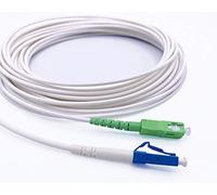 Elfcam® - Cavo Fibra Ottica SC/APC per LC/UPC Simplex Monomodale 9/125μm LSZH, Bianca (15M)