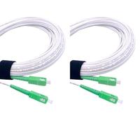 Elfcam Cavo Fibra Ottica SC/APC per SC/APC Simplex Monomodale 9/125μm LSZH, Bianco/Verde, 1M (Confezione da 2)