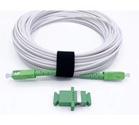 Elfcam® - Cavo Fibra Ottica SC/APC per SC/APC Simplex Monomodale, Fornito con L' adattatore per Allungare cavo fibra, Compatibile con FTTH Fibra, Bianco (5M)