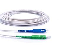 Elfcam Cavo Fibra Ottica SC/APC per SC/UPC Simplex Monomodale 9/125μm LSZH, Compatibile con Freebox Iliad(Free), Bianco, 30M