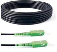 Elfcam® - Cavo in Fibra Ottica Blindato in Acciaio, Adatto per Installazioni all'Interno e all'Esterno, Compatibile con Orange SFR Bouygues, da SC/APC a SC/APC Monomodale Nero, 30M