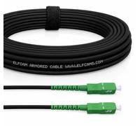 Elfcam - Cavo in Fibra Ottica Blindato in Acciaio SC/APC a SC/APC Simplex Monomodale,per Installazioni all'Interno e all'Esterno, Compatibile con TIM Vodafone e WindTre Fibra (150M)