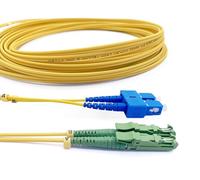 Elfcam® - Cavo in fibra ottica da 2 m E2000/APC a SC/UPC,Monomode Duplex, Giarrettiera ottica 9/125μm OS2 2,0 mm G652D LSZH, Giallo(2M)