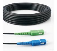 Elfcam® - Cavo in fibra ottica in acciaio schermato, compatibile con Freebox, adatto per installazioni esterne e interne, da SC/APC a SC/UPC, monomodale nero, 100 m