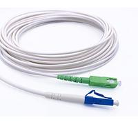 Elfcam - Cavo in fibra ottica SC/APC a LC/UPC monomodale semplice, giarrettiera ottica LSZH, 25 m, colore: Bianco