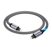 Elfcam®- Cavo ottico Toslink audio digitale da 1,8 m, guaina in nylon, qualità del suono senza perdite (1,8 M)