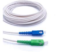 Elfcam® - Cavo/prolunga fibra ottica ( Freebox ) - Giarrettiera Simplex Monomodale SC-APC a SC-UPC - Schermatura e connettore rinforzato - Perdita molto affidabile - Bianco, 0,5 m