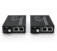 Elfcam® - Confezione da 2, Convertitore Fibra Ottica Ethernet, Modulo SFP Integrato, L’estensione Della Rete Fino a 20KM, 2 Porta RJ45 * 2 Porta RJ45