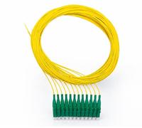 Elfcam® - Set 12 Cavi Pigtail Fibra Ottica Connettori LC/APC Singlemode OS2 Simplex, Giallo