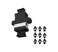 Elfcam - Set di 10 accoppiatori per cavo di collegamento MPO a MPO - Nero - Adattatore per connettore verso il basso - Per connessione in fibra monomodale e multimodale 40G 100G 8/12/16 core